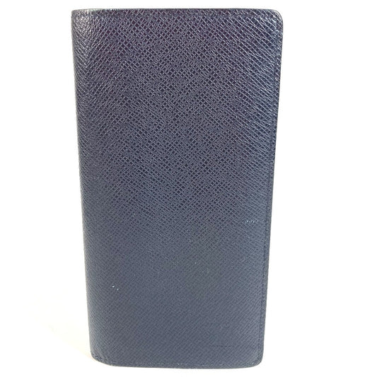 LOUIS VUITTON M30662 Taiga Portefeuille Brazza Long Wallet, Bifold, Taiga Leather, Unisex, Ocean Blue