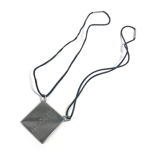 HERMES セット ネックレス アクセサリー AMOUR アムール ペア チョーカー お揃い 2つセット 革紐 ネックレス メタル ユニセックス シルバー