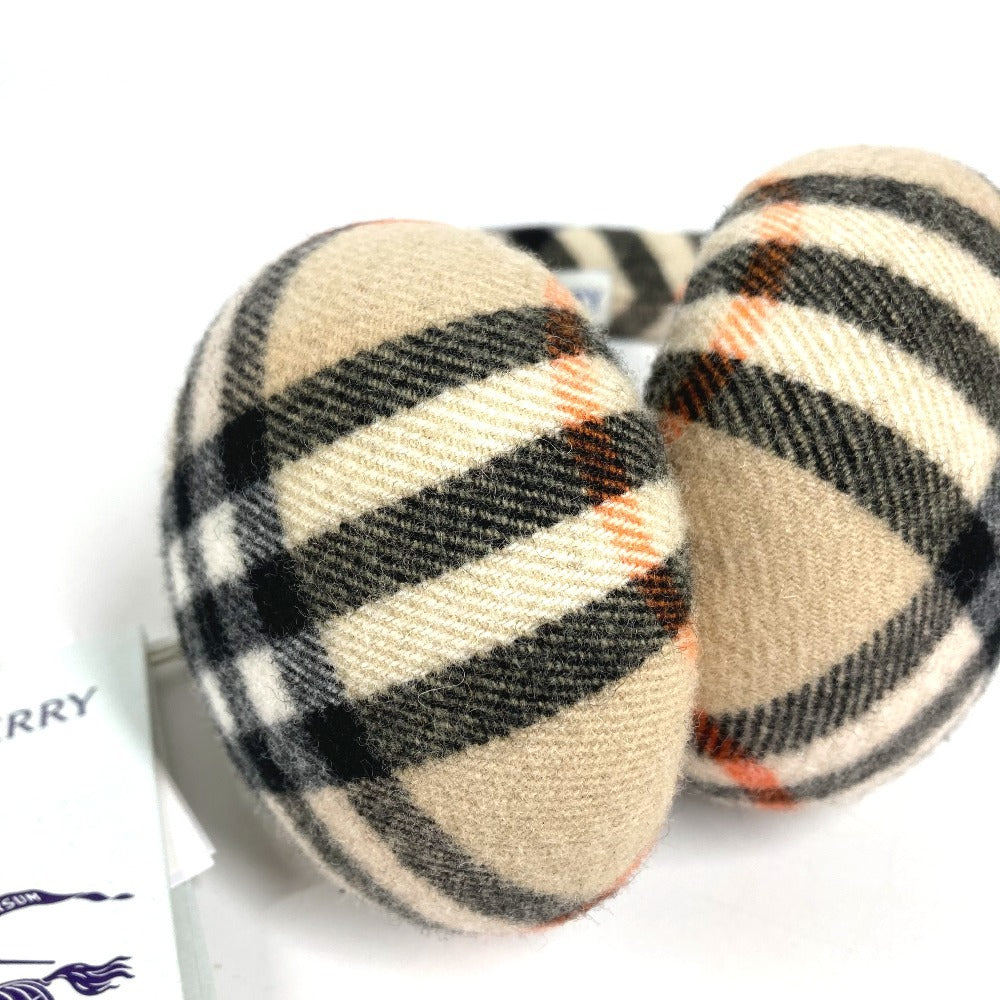 BURBERRY 8105109 チェック ロゴ マフラー 耳あて イヤーマフ ウール レディース ベージュ