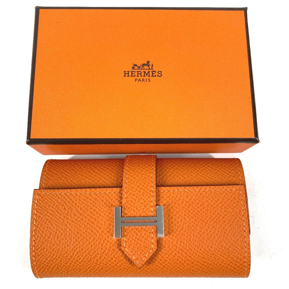 HERMES Hロゴ ベアン 4連 4P 鍵 キーケース エプソン ユニセックス オレンジ