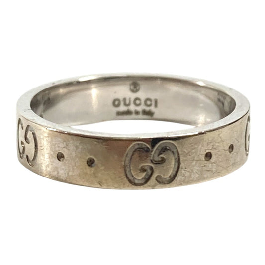 GUCCI K18 18K GG Logo Icon Ring Accessory Jewelry Ring WG750 Ladies Silver