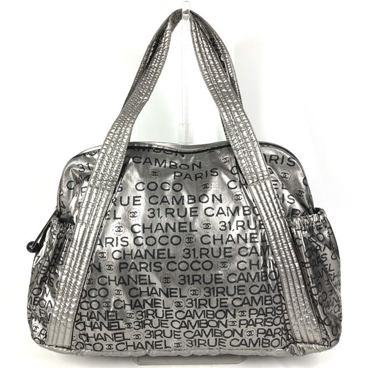CHANEL アンリミテッド CC ココマーク ロゴ カバン ハンドバッグ ショルダーバッグ トートバッグ ボストンバッグ ナイロンキャンバス/レザー ユニセックス シルバー