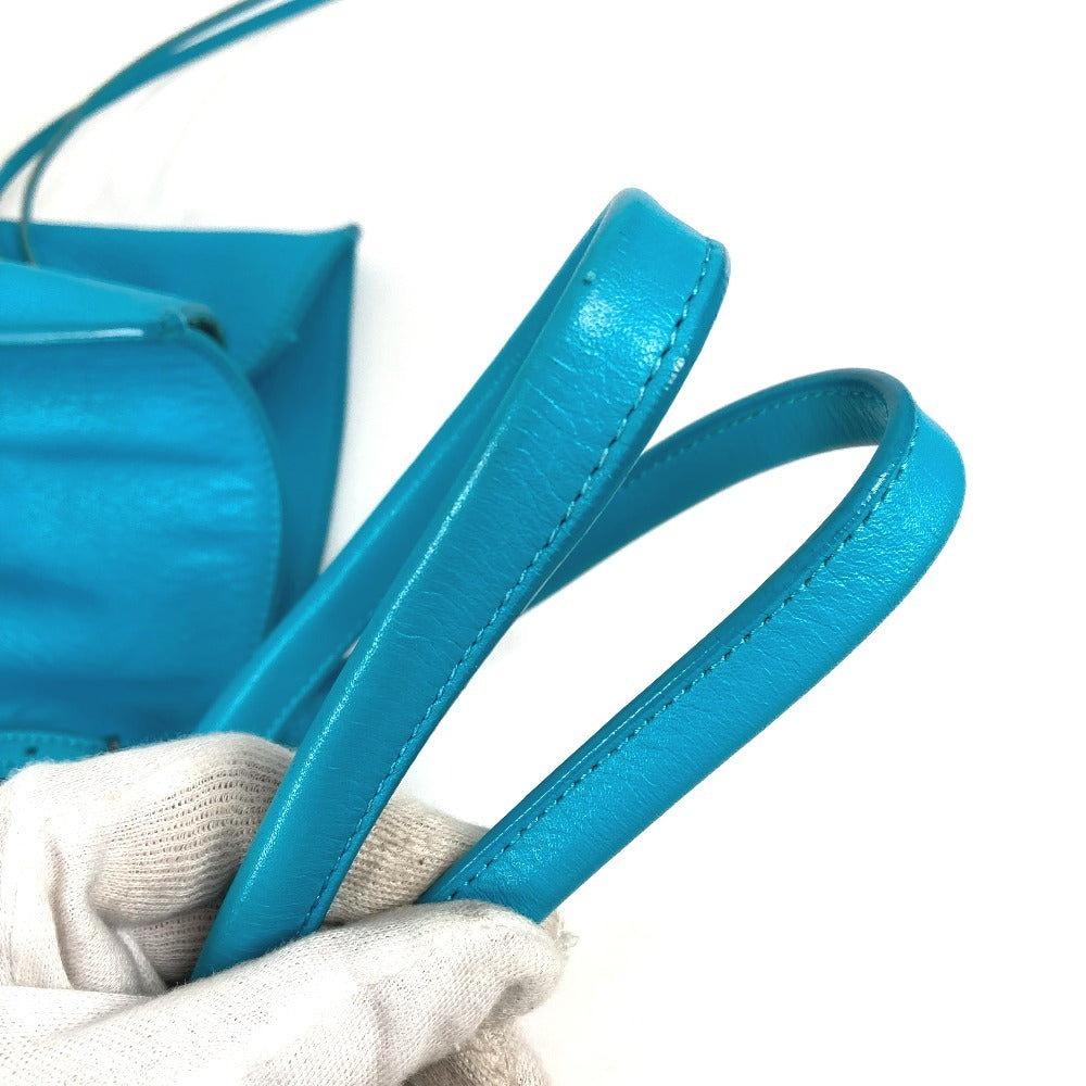 LOUIS VUITTON 357333 A4 ザ ペーパー 肩掛け トートバッグ カバン ミラー付き 鏡 ショルダーバッグ レザー ユニセックス ブルー