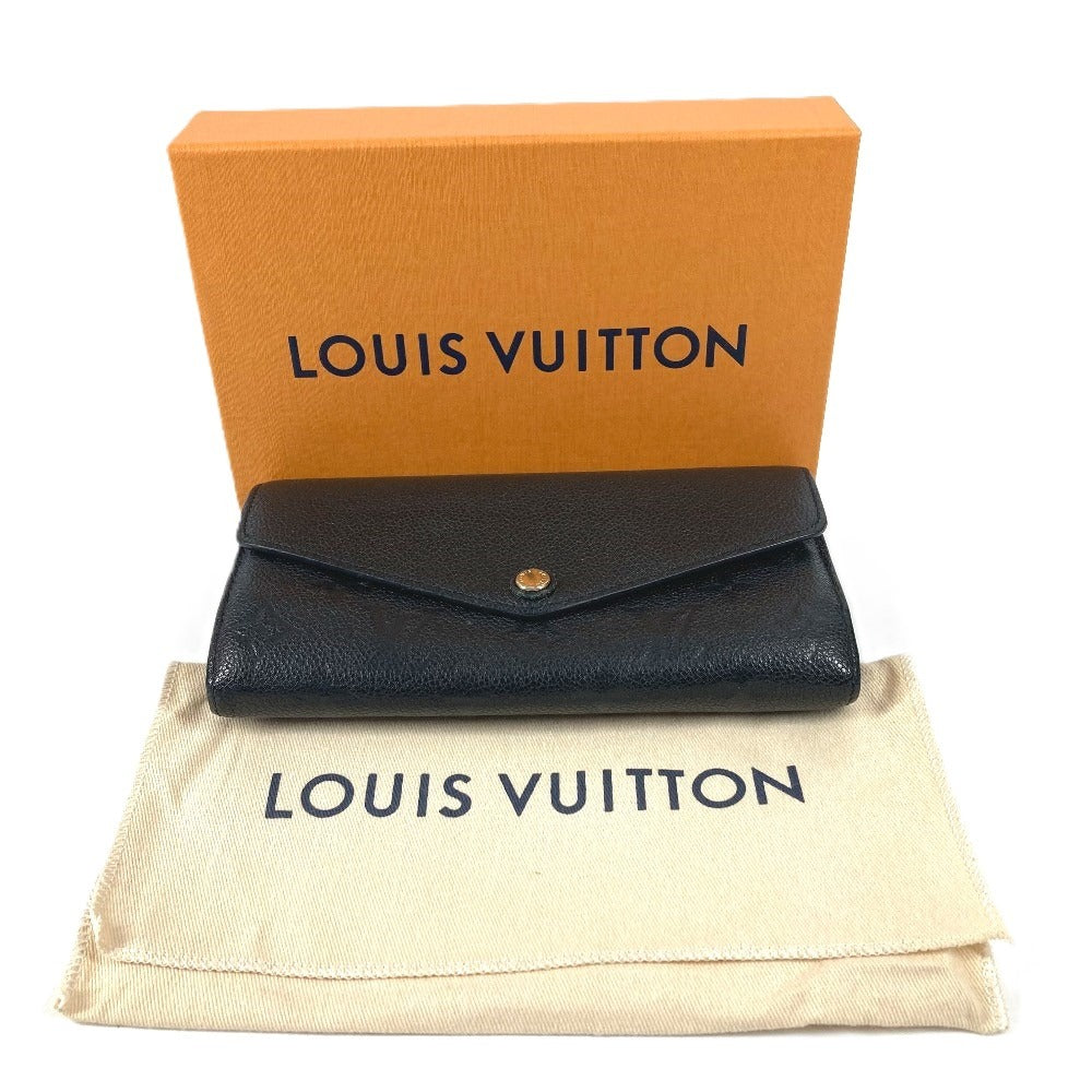 LOUIS VUITTON M61182 Monogram Empreinte Portefeuille Sarah Long Wallet Flap Bifold Long Wallet Monogram Empreinte Leather Unisex Noir Black