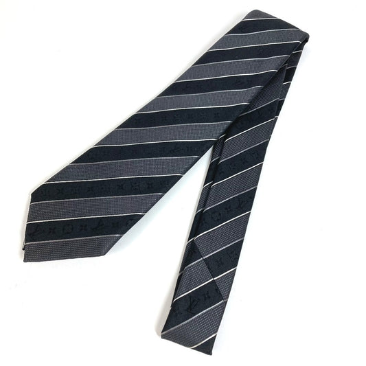LOUIS VUITTON Unknown Logo Silk Tie Men's Black