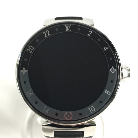 LOUIS VUITTON QA050 Damier Tambour Horizon V2 Connected Watch นาฬิกาข้อมือบุรุษ นาฬิกาสมาร์ทวอทช์ เรือน SS สำหรับบุรุษ สีดำ