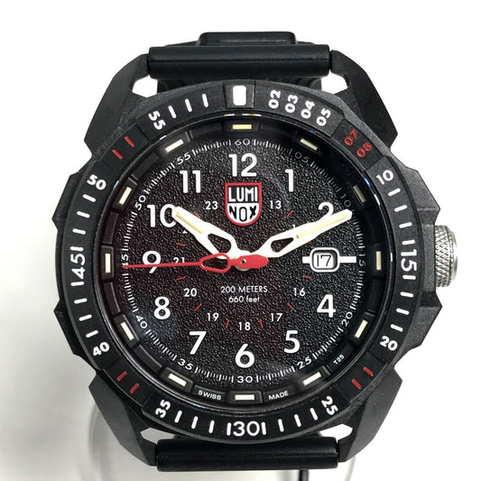 LUMINOX 1001 นาฬิกาข้อมือทหาร Icesar Arctic 46 มม. นาฬิกาข้อมือผู้ชาย นาฬิกาข้อมือ คาร์บอน ผู้ชาย สีดำ