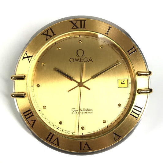 OMEGA Pasha logo Table clock Interior Clock Table clock SS Gold/Silver Used