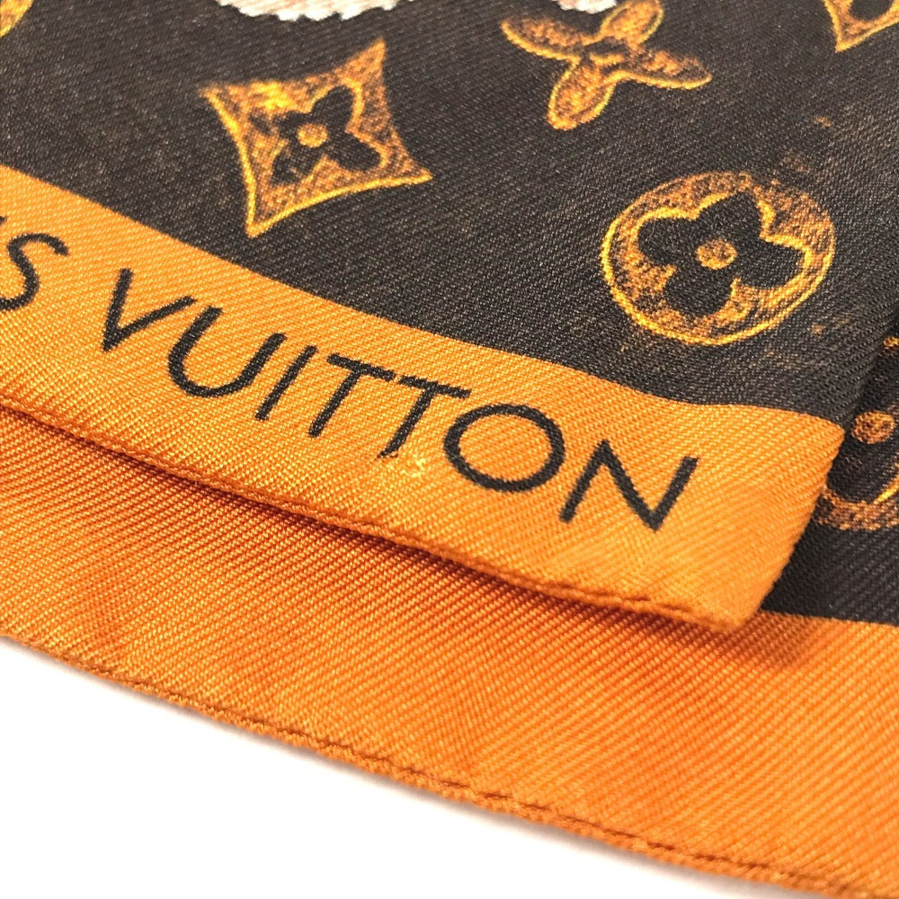 LOUIS VUITTON MP2268 Bandeau Catgram Cat BandeauScarf Scarf silk Brown Used
