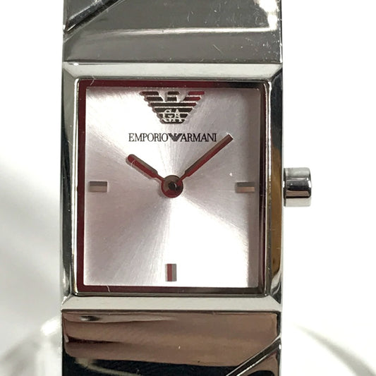 Emporio Armani AR5740 Logo Bangle Watch Women's watch bracelet Wristwatch SS Silver Used