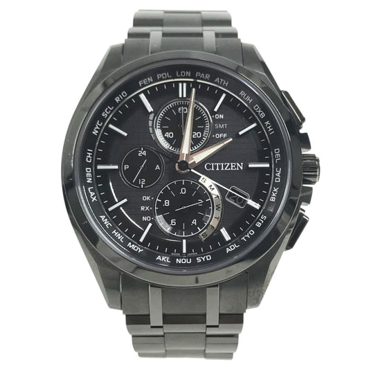 CITIZEN H804-T019731 Eco Drive Attesa Solar Men's Watch Wristwatch titanium Black Used