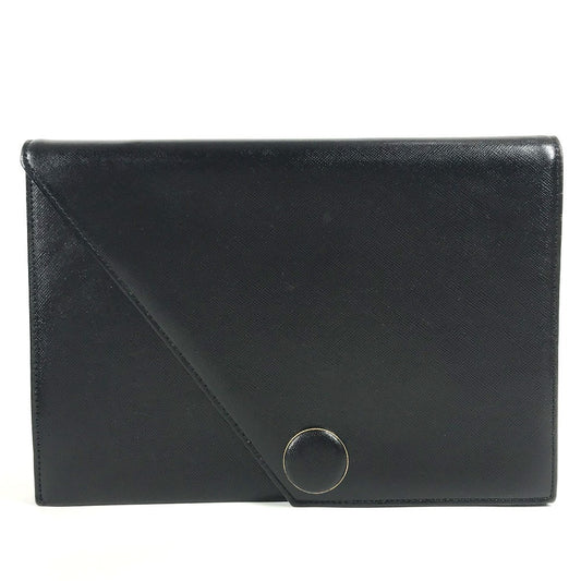 YVES SAINT LAURENT 不明 vintage Bag Pouch Clutch Bag Cluch Bag Leather Black Used