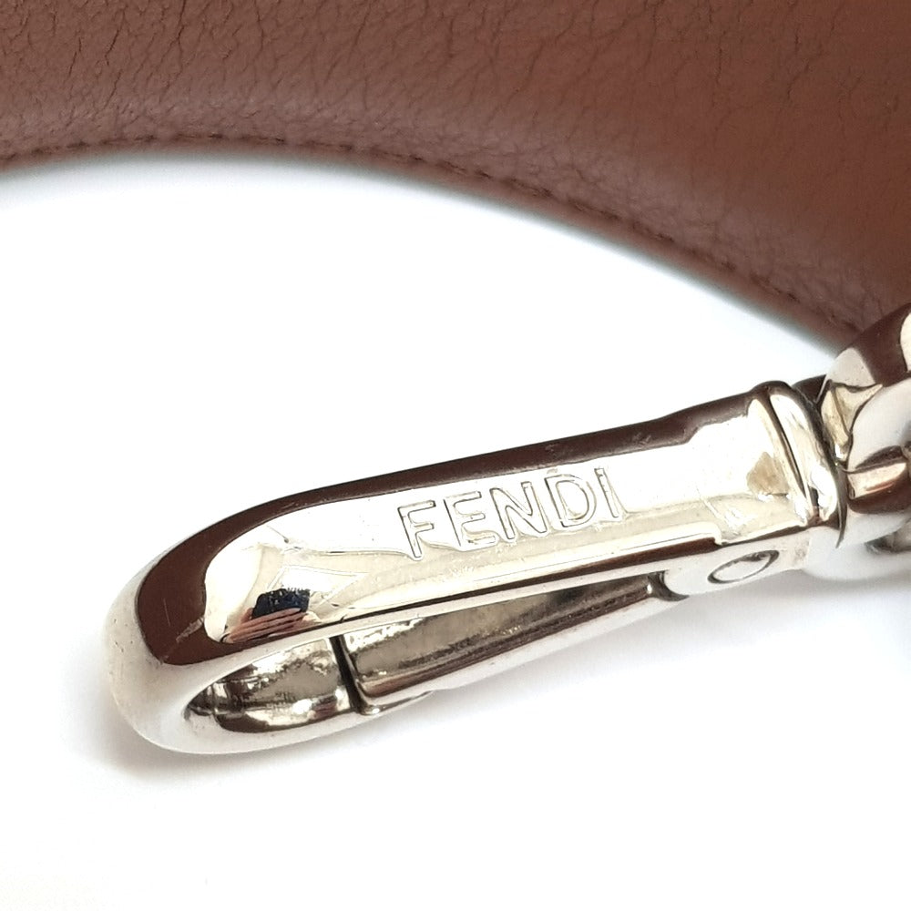FENDI 8AV077 Flower Stud Strap You Bag, Multicolor Leather Shoulder Strap for Women, White with Multicolor and Silver Hardware