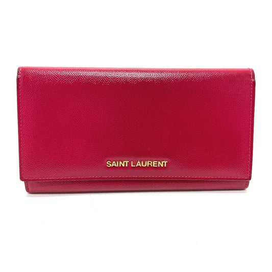 SAINT LAURENT PARIS 340839 Logo Long Wallet, Bifold, Fashion Accessory, Women's, Fuchsia Pink