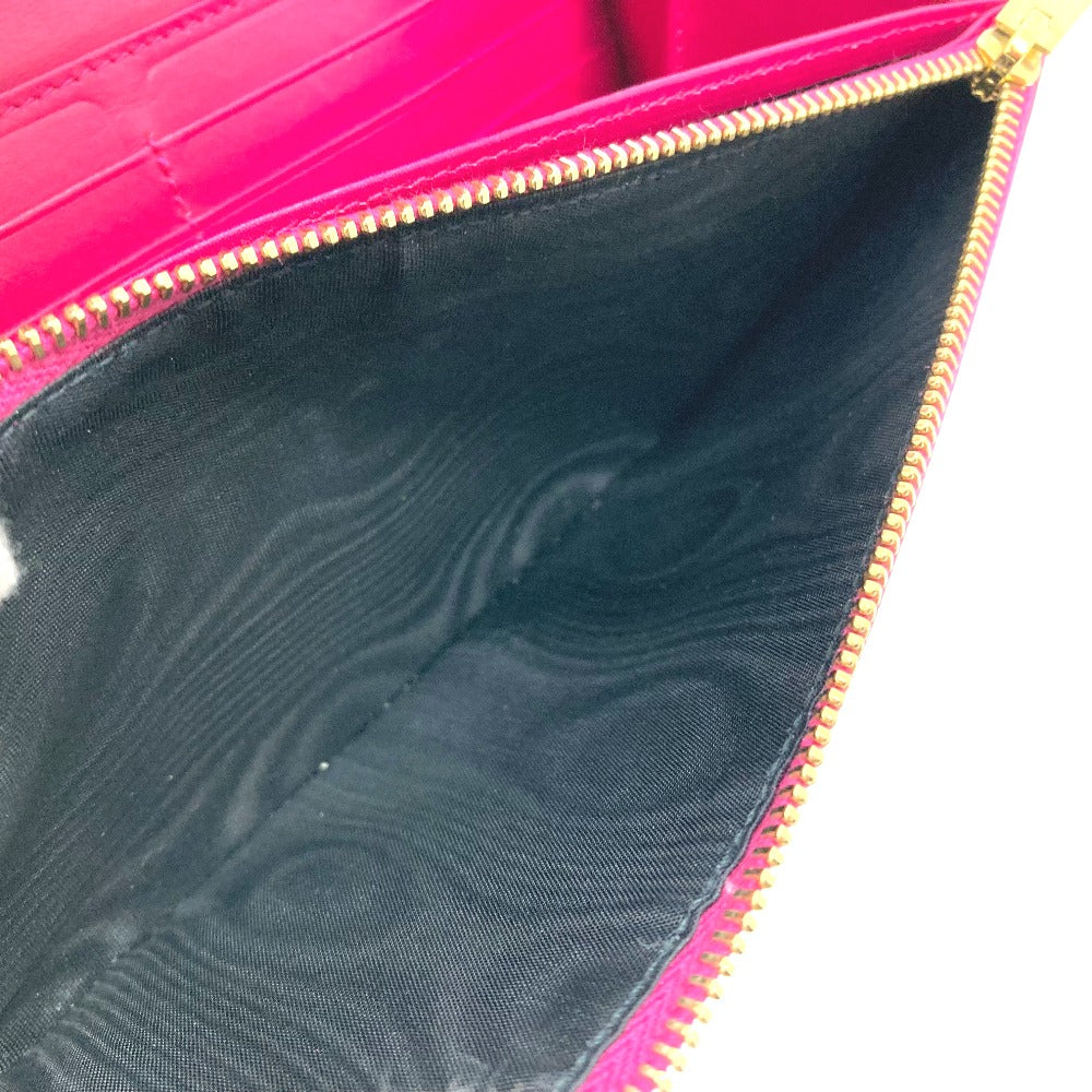 SAINT LAURENT PARIS 340839 Logo Long Wallet, Bifold, Fashion Accessory, Women's, Fuchsia Pink