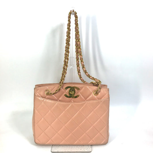 CHANEL CC ココマーク 肩掛け マトラッセ キルティング カバン チェーンバッグ トートバッグ ショルダーバッグ ラムスキン レディース ピンク
