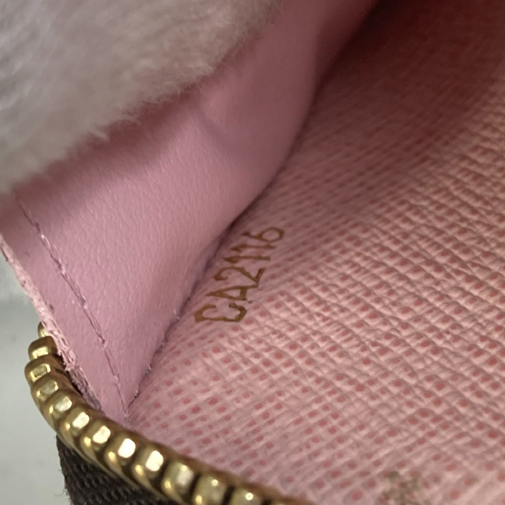 LOUIS VUITTON M61298 Monogram Portefeuille Clemence Round Zip Long Wallet in Monogram Canvas, Women's Rose Ballerine in Pink
