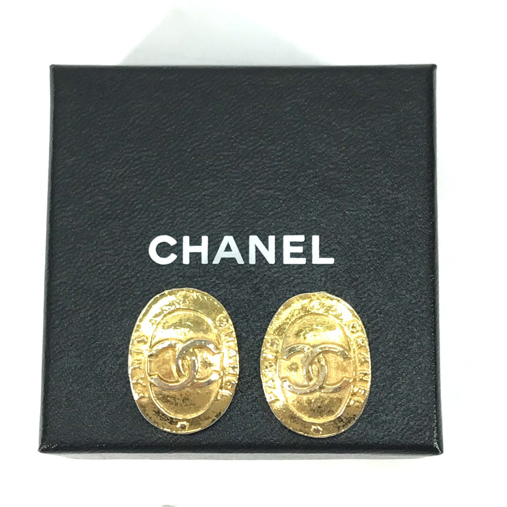 CHANEL Vintage CC Coco Mark Earrings, Metal, Women's, Gold