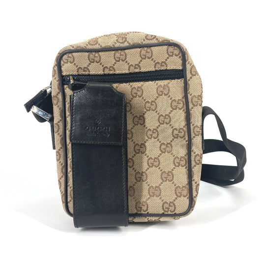 GUCCI 018/1619 Pochette GG with Pouch, Crossbody Shoulder Bag, Canvas/Leather, Women's, Beige