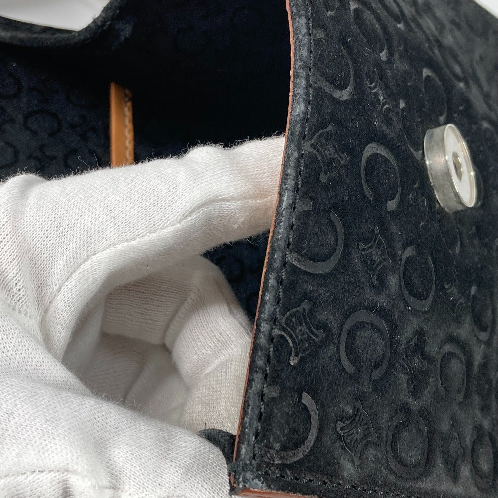 CELINE クロス ボディバッグ ロゴ マカダム カバン 斜め掛け ベルトバッグ ショルダーバッグ レザー/スエード レディース ブラウン - brandshop-reference