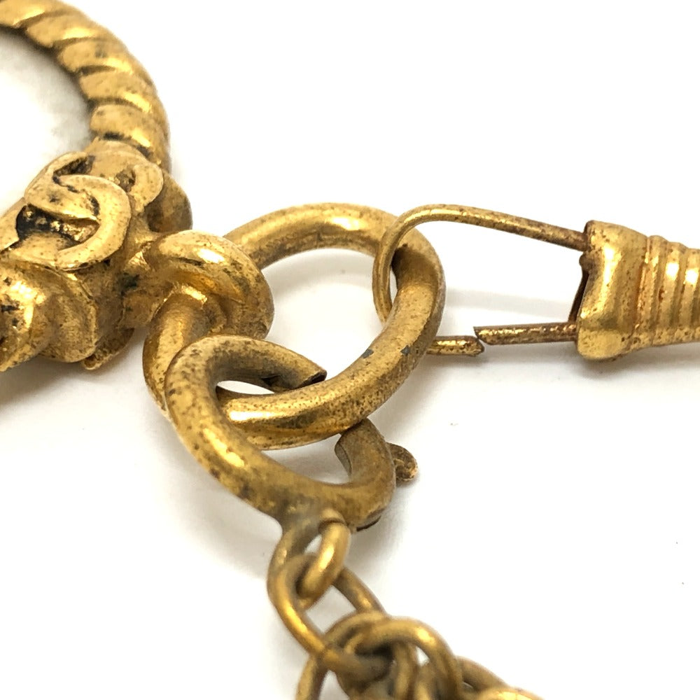 CHANEL Vintage Magnifying Glass Chain Necklace, Metal, Women's, Gold