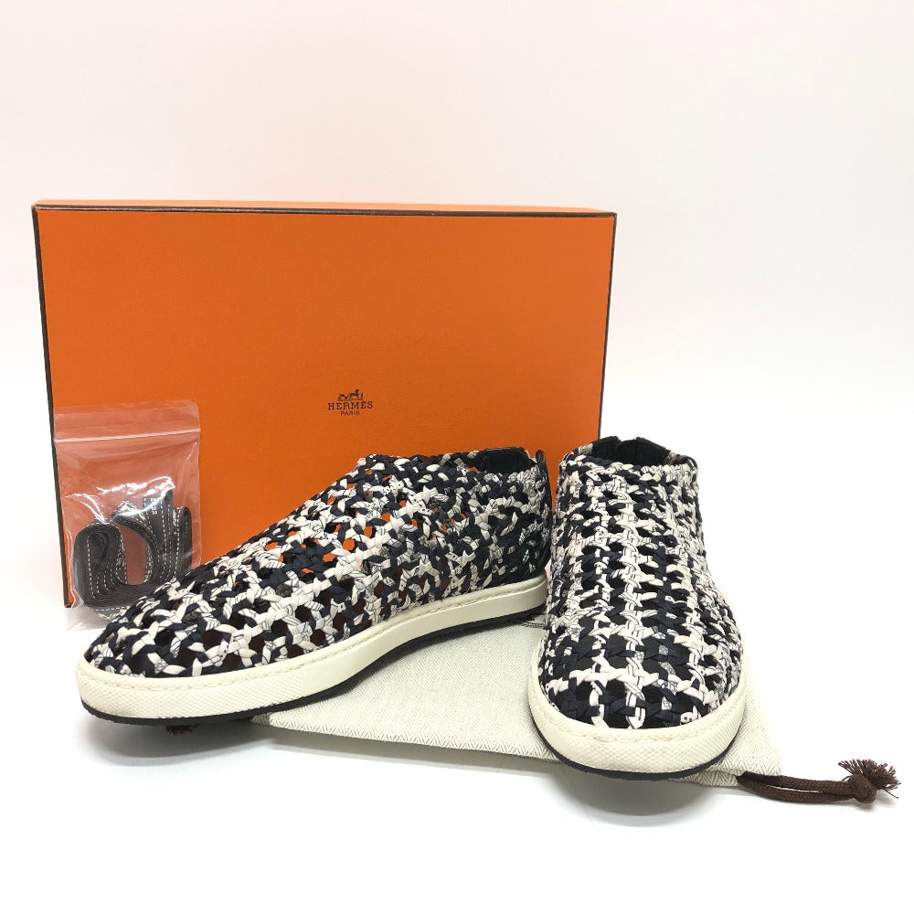 HERMES Slip-on Mesh Sneakers, Silk, Women's, Black
