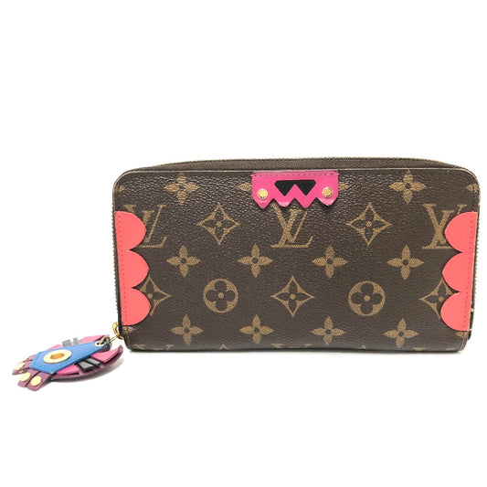 LOUIS VUITTON M61364 モノグラム ジッピー ウォレット トーテム ウォレット 長財布 モノグラムキャンバス レディース ブラウン/レッド