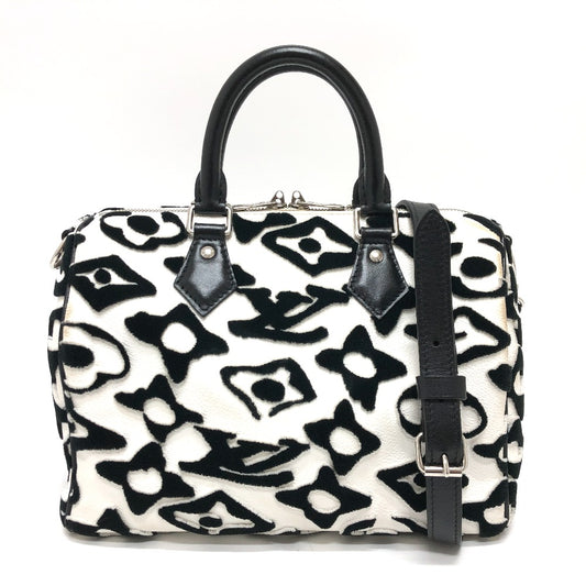 LOUIS VUITTON M45563 Tufted Monogram Canvas VxUF Speedy Bandouliere 25 Mini 2-Way Shoulder/Crossbody Boston Bag Leather Women's White/Black