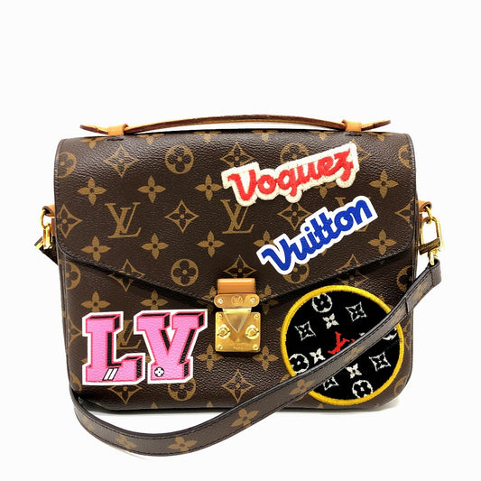 LOUIS VUITTON M43991 ポシェットメティスMM パッチーズ 2WAYバッグ ハンドバッグ モノグラムキャンバス レディース ブラウン