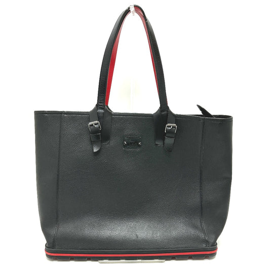 Christian Louboutin logo shoulder bag, leather tote bag, men's, black