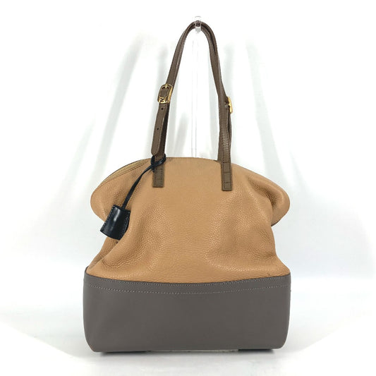 FENDI 8MN232 Two-tone Selleria Shoulder Bag in Beige Leather