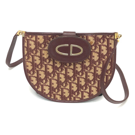 Dior Vintage Trotter CD Logo Shoulder Bag in Canvas/Leather, Red