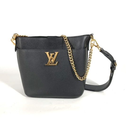 LOUIS VUITTON M24006 ロック & ウォーク 肩掛け カバン バケツ型 ばけつ チェーン ショルダーバッグ カーフレザー レディース ブラック - brandshop-reference