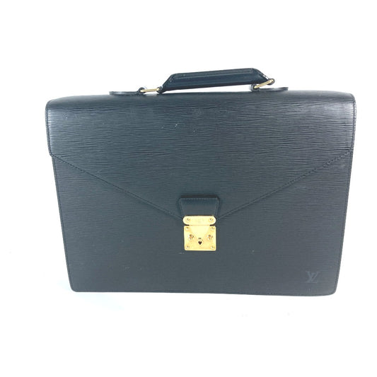 LOUIS VUITTON M54412 Epi Serviette Ambassador Document Bag, Handbag, Business Bag, Epi Leather, Men's, Noir Black