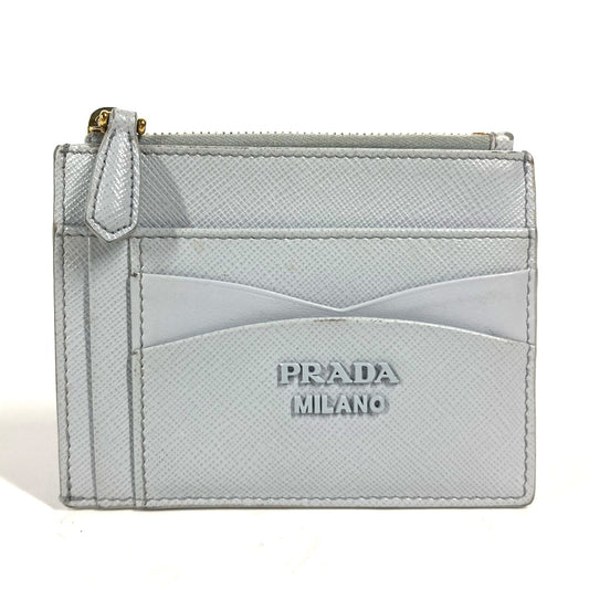 PRADA ロゴ 財布 小銭入れ コインケース サフィアーノレザ- レディース ブルー
