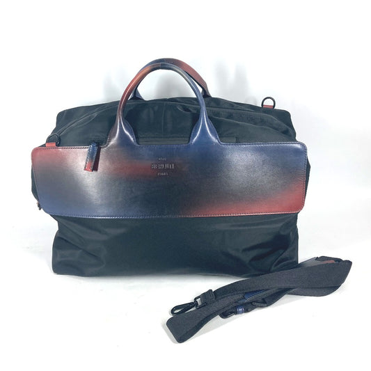 Berluti 旅行バッグ トラベルバッグ ロゴ カバン 2WAYバッグ ショルダーバッグ ボストンバッグ レザー/ナイロン レディース ブラック - brandshop-reference