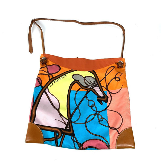 HERMES COUP DE FOUET 鞭 シルキーシティMM カバン 斜め掛け ポーチ付き ショルダーバッグ シルク ユニセックス マルチカラー - brandshop-reference