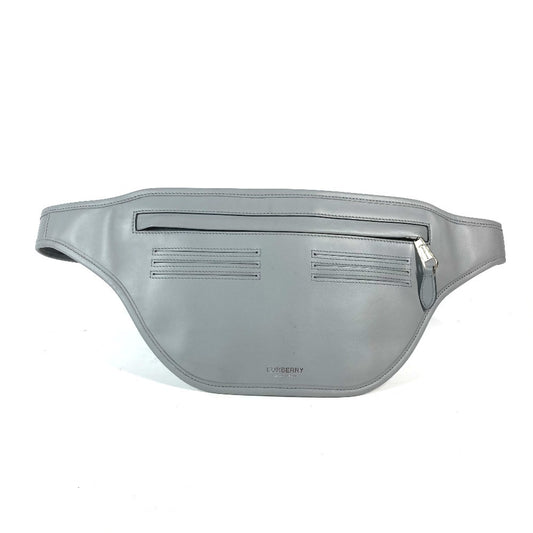 BURBERRY logo belt bag/crossbody bag in unisex grey leather