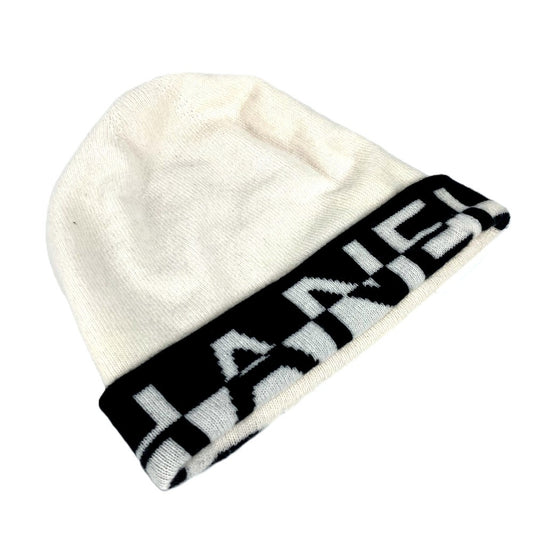 CHANEL 20K ロゴ バイカラー ビーニー 帽子 ニット帽 ニットキャップ ニット帽 カシミヤ レディース ホワイト - brandshop-reference