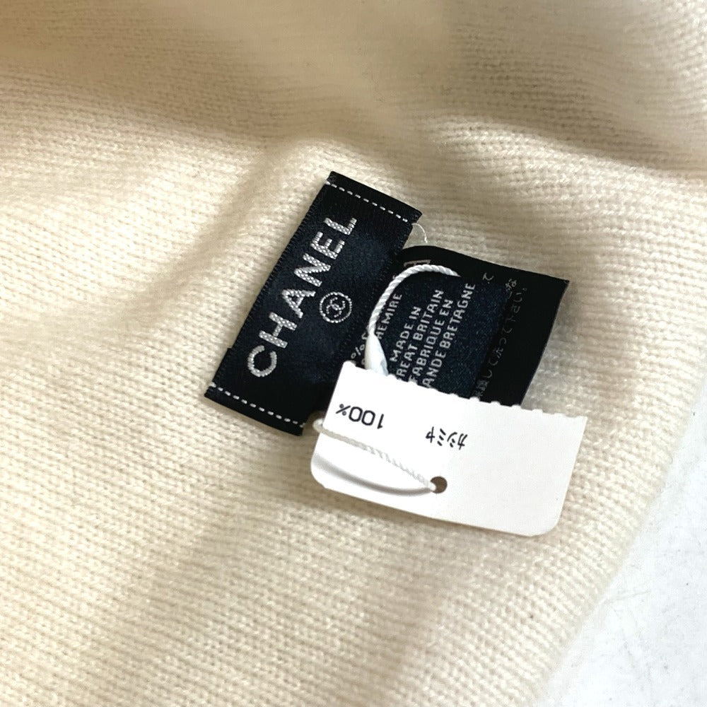 CHANEL 20K ロゴ バイカラー ビーニー 帽子 ニット帽 ニットキャップ ニット帽 カシミヤ レディース ホワイト - brandshop-reference