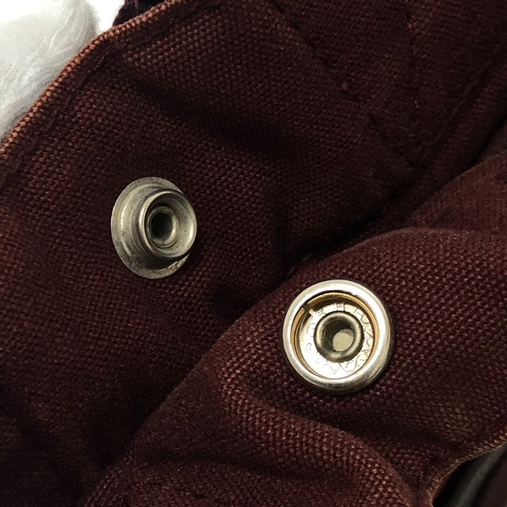 HERMES ハーフレザー フールトゥPM カバン トートバッグ バッグ ハンドバック ハンドバッグ レザー/キャンバス レディース ワインレッド系 - brandshop-reference