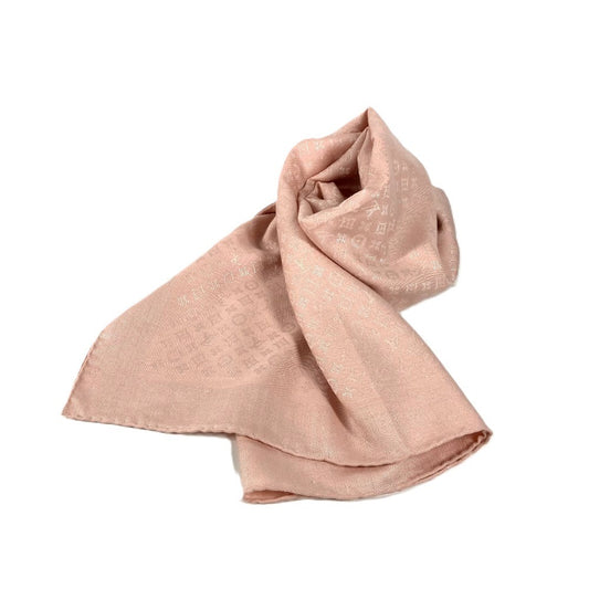 LOUIS VUITTON M77370 Monogram Evermore Shawl, Large Silk Stole, Women's, Rose Poodle Pink