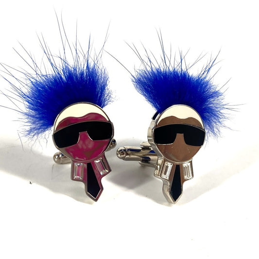 FENDI Karl Lagerfeld Men's Metal Cufflinks in Blue