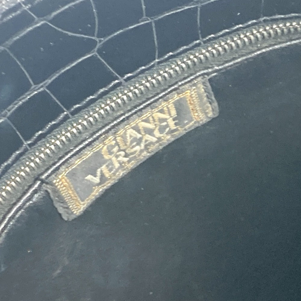 VERSACE メデューサ ロゴ スタッズ カバン トートバッグ ハンドバッグ レザー レディース ブラック - brandshop-reference