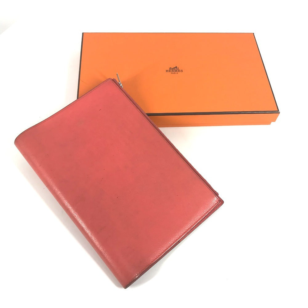 HERMES ステーショナリー ノートパッド 《EAジップ》 A5 メモカバー ケース 手帳カバー ブックカバー ノートカバー レザー ユニセックス ピンク系 - brandshop-reference