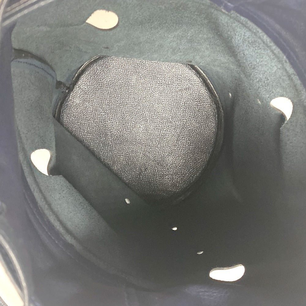 HERMES タッセル フリンジ マンジョワール 巾着バッグ カバン 肩掛け ショルダーバッグ レザー レディース ネイビー - brandshop-reference