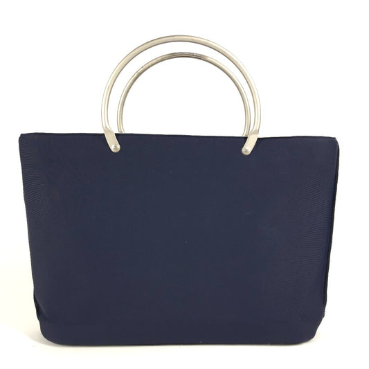 CHANEL bag tote bag handbag polyamide ladies navy