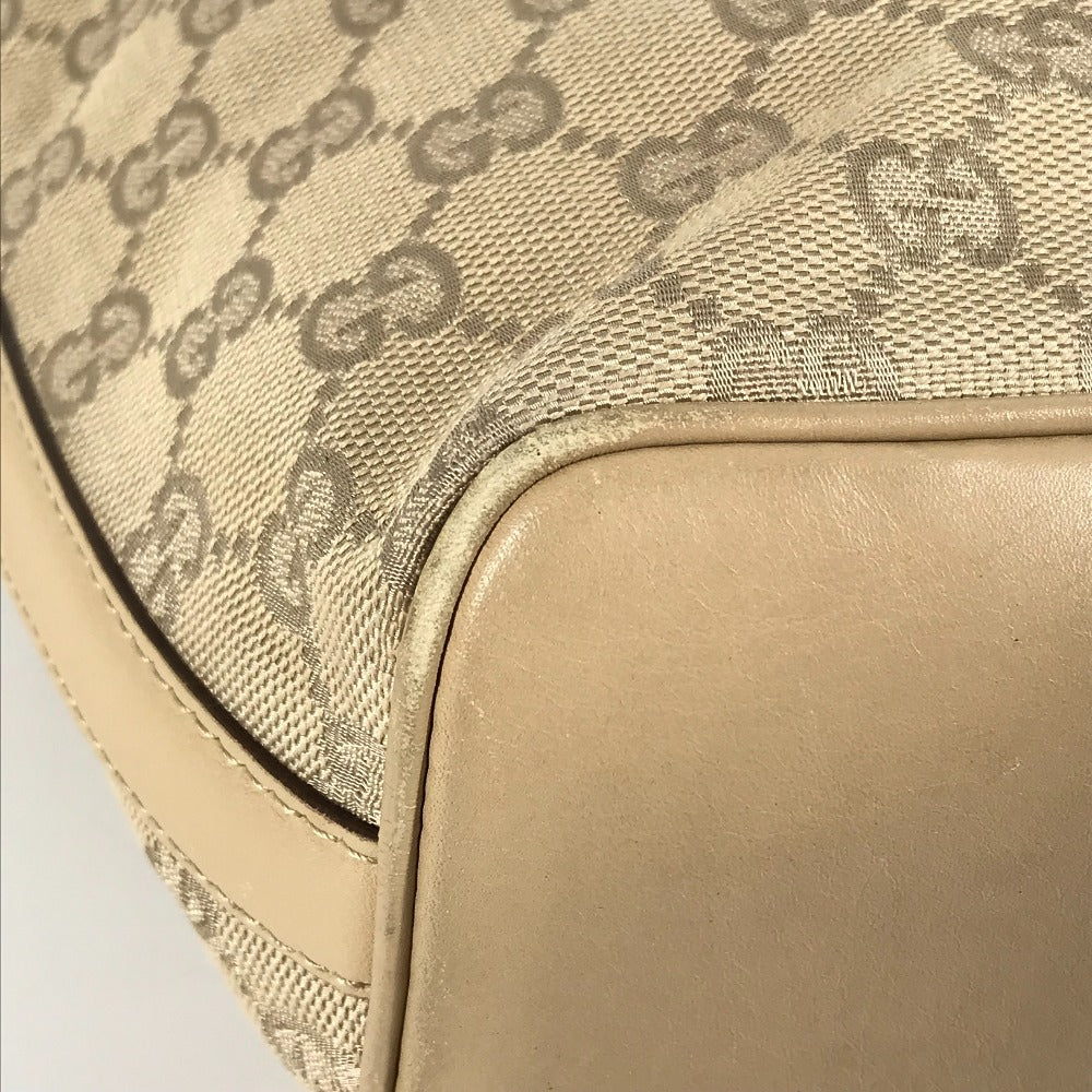 Gucci 73885 gg logo beg bahu balder jenis bahu beg gg kanvas/kulit beige wanita