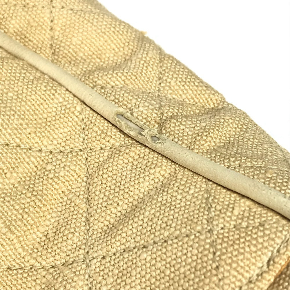 CHANEL Vintage Logo Matelasse Quilted Fringe Tassel Bag Crossbody Coco Ball Tassel Shoulder Bag Canvas Women's Beige