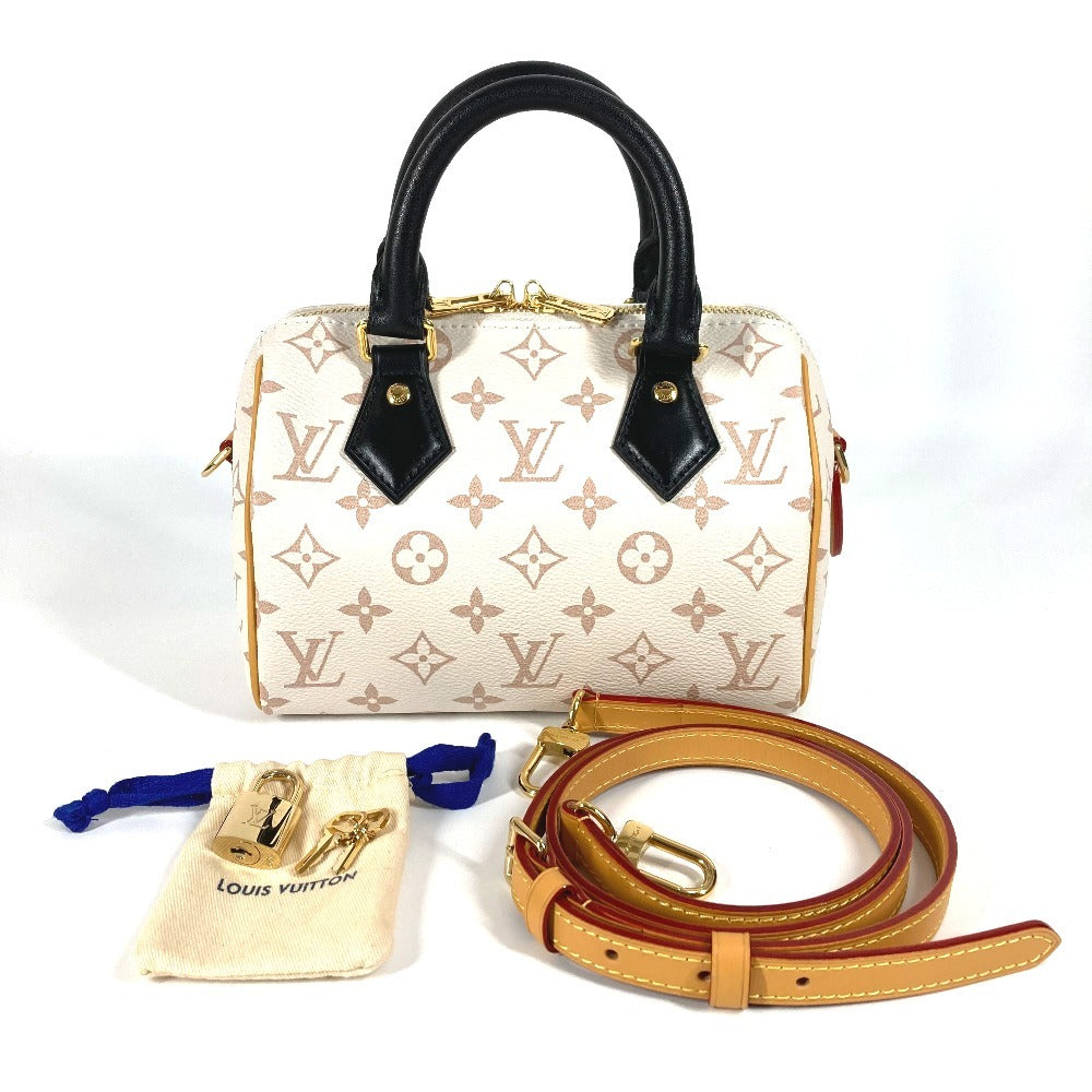 LOUIS VUITTON M46906 Monograma Dune Speedy Bandouliere 20 2WAY Bolso Bolso Bolso Mini Boston Bolso Bandolera Monograma Lona Señoras Serie Blanca